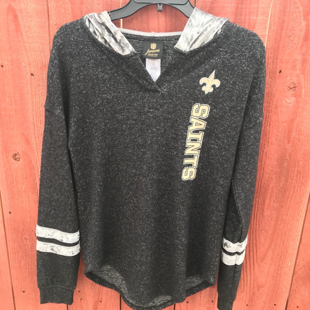 NWT NFL Juniors Collection Gray Hoodie velour